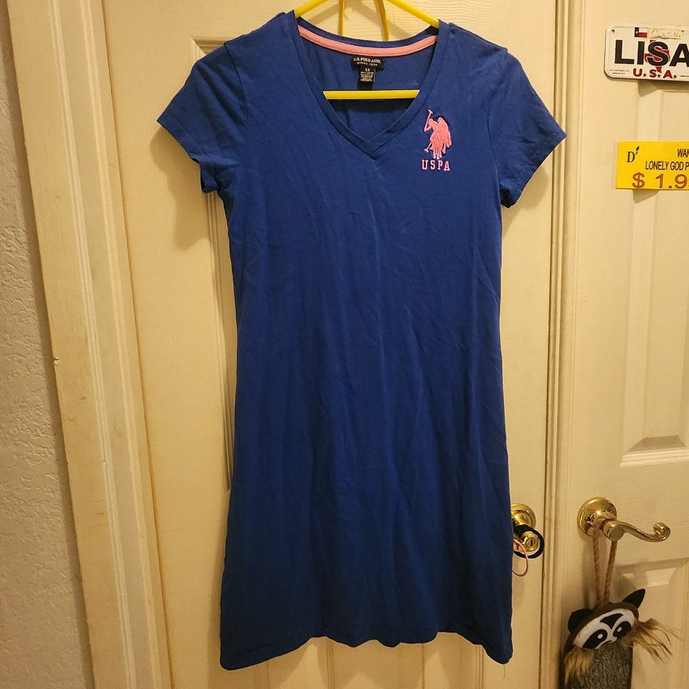 u.s. polo assn. Blue dress with logo